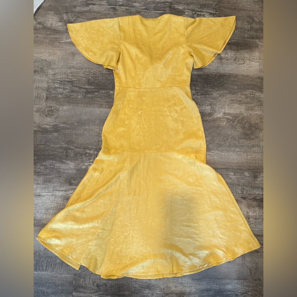 ASOS Yellow Ruffled Tiered Sundress with Flutter Sleeves - Picture 7 of 10